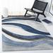 Blue/Gray 96 x 0.51 in Indoor Area Rug - Orren Ellis Tornillo Abstract Gray/Blue Area Rug | 96 W x 0.51 D in | Wayfair