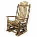 Loon Peak® Glacier Country Collection Lodge Pole Pine Glider Rocker Wood/Solid Wood in Brown/Green | 44 H x 28 W x 26 D in | Wayfair