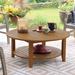 Birch Lane™ Summerton Teak Solid Wood Outdoor Coffee Table Wood in Brown/Gray/White | 17 H x 40 W x 40 D in | Wayfair