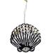 The Holiday Aisle® Scallop Mother of Pearl & Bead Hanging Figurine Ornament in Blue | 4 H x 4 W x 0.5 D in | Wayfair