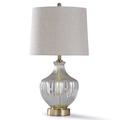 Rosdorf Park Asenath 32" Gold/Silver Table Lamp Glass/Linen/Metal in White/Yellow | 32 H x 16.5 W x 16.5 D in | Wayfair