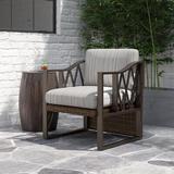 Steelside™ Moby Patio Chair w/ Cushions in Brown/Gray | 28.4 H x 28.1 W x 28.5 D in | Wayfair F1C5C68CF58F4A66B580AAE026847729