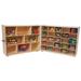 Wood Designs Tray & Shelf Folding Storage w/ (25) Trays Wood in Orange/Brown | 38 H x 96 W x 15 D in | Wayfair 23609OR