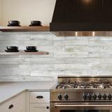 Smart Tiles Peel & Stick Gel Backsplash Tile Norway 22" x 12" Gel in Gray/White | 11.28 H x 2.75 W x 0.07 D in | Wayfair SM1132M-02-QG