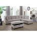 Gray Sectional - Latitude Run® Valynn 112" Wide Sofa & Chaise w/ Ottoman Corduroy, Solid Wood | 36 H x 112 W x 84 D in | Wayfair
