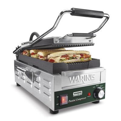 Waring Electric Grill & Panini Press Cast Iron in Gray, Size 12.2 H x 23.14 D in | Wayfair WPG200