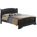 Glory Furniture Louis PhillipePanel Bed Wood & /Upholstered/Faux leather in Black | 44 H x 59 W x 84 D in | Wayfair G3150C-FB2