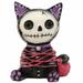 The Holiday Aisle® Daveric Small Furry Bones Voodoo Mao Cat in Yarn Bondage Skeleton Resin in Black/Pink | 2.25 H x 2 W x 1.5 D in | Wayfair