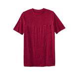 Men's Big & Tall Shrink-Less™ Lightweight Longer-Length Crewneck Pocket T-Shirt by KingSize in Red Marl (Size 9XL)