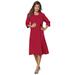 Plus Size Women's Fit-And-Flare Jacket Dress by Roaman's in Classic Red (Size 26 W) Suit