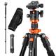 Camera Tripod, K&F Concept 62" Aluminum Tripod Monopod with Quick Release Plate, Ball Head and Compact Travel Carrying Bag for DSLR Canon Nikon Sony Camera K254A1+BH-28L (Old Model SA254M1)