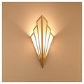 Simple Fan-shaped LED Wall Light Modern Wrought Iron Wall Sconce Light Linen Lampshade Fitting Art Deco Bedside Wall Lamp E14 Wall Spotlights Background Light for Living Room Bedroom Aisle Hotel,Gold