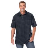 Men's Big & Tall Lightweight Jersey Polo by KingSize in Black Geo (Size XL)