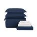 Andover Mills™ Mirabal Microfiber 8 Piece Bedding Set Polyester/Polyfill/Microfiber in Blue/Navy | Queen Comforter + 7 Additional Pieces | Wayfair