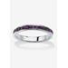 Women's Sterling Silver Simulated Birthstone Stackable Eternity Ring by PalmBeach Jewelry in February (Size 7)