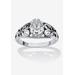 Women's Sterling Silver Swirl Simulated Birthstone Ring by PalmBeach Jewelry in April (Size 7)