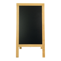 Securit® Sandwich-Hartholz-Trottoir-Kreidetafel mit lackiertem Gummibaumholzrahmen Image