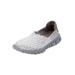 Wide Width Women's CV Sport Ria Slip On Sneaker by Comfortview in Silver Grey (Size 10 1/2 W)