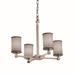 Justice Design Group Textile 21 Inch 4 Light Mini Chandelier - FAB-8420-10-GRAY-NCKL