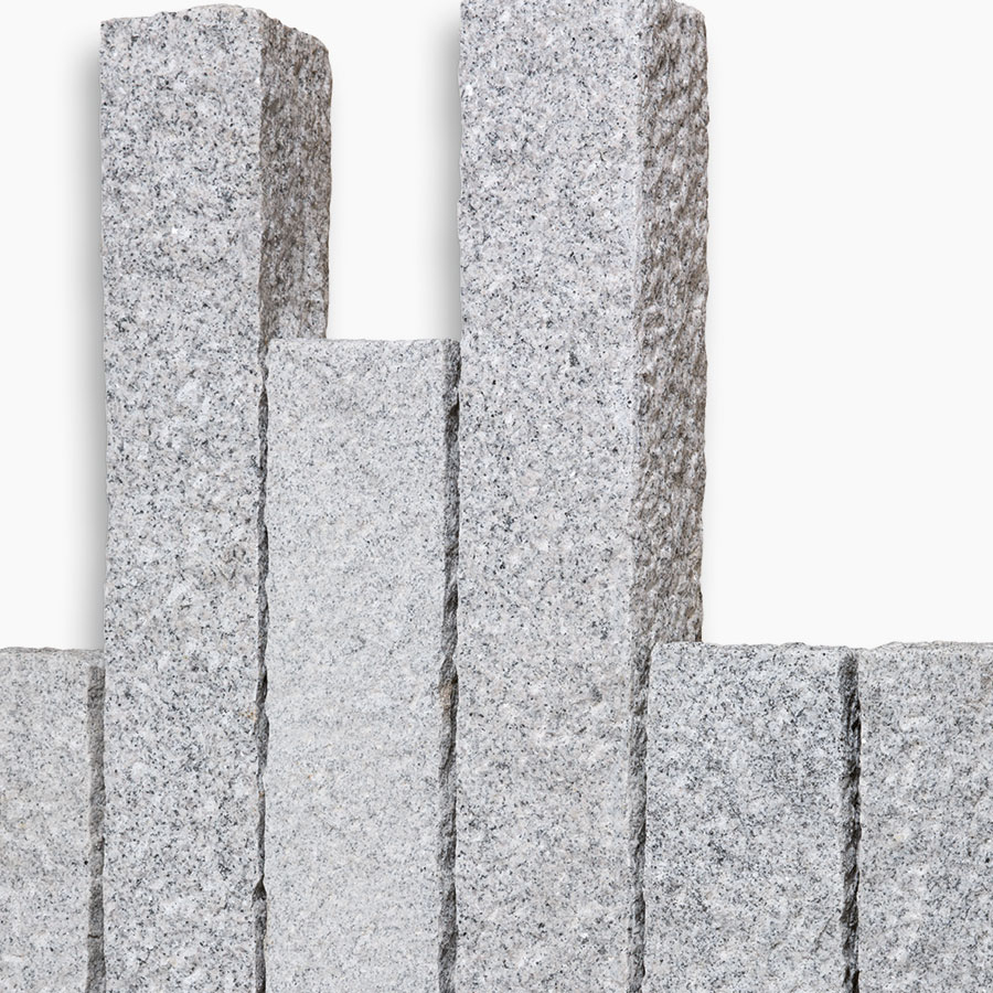 Seltra Natursteine Palisaden BRAVO RUSTIQUE Granit edelgrau Herkunft China, 12x12 cm, 150 cm Image