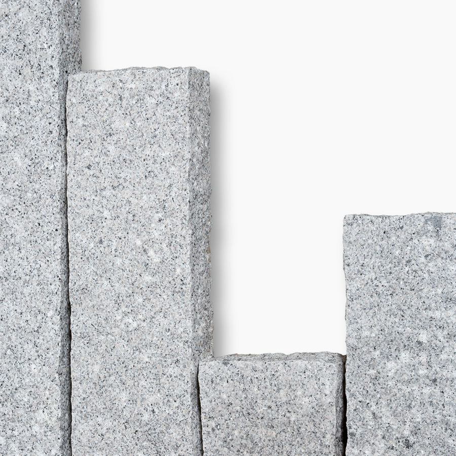 Seltra Natursteine Palisaden BRAVO RUSTIQUE Granit edelgrau Herkunft China, 10x25 cm, 150 cm Image