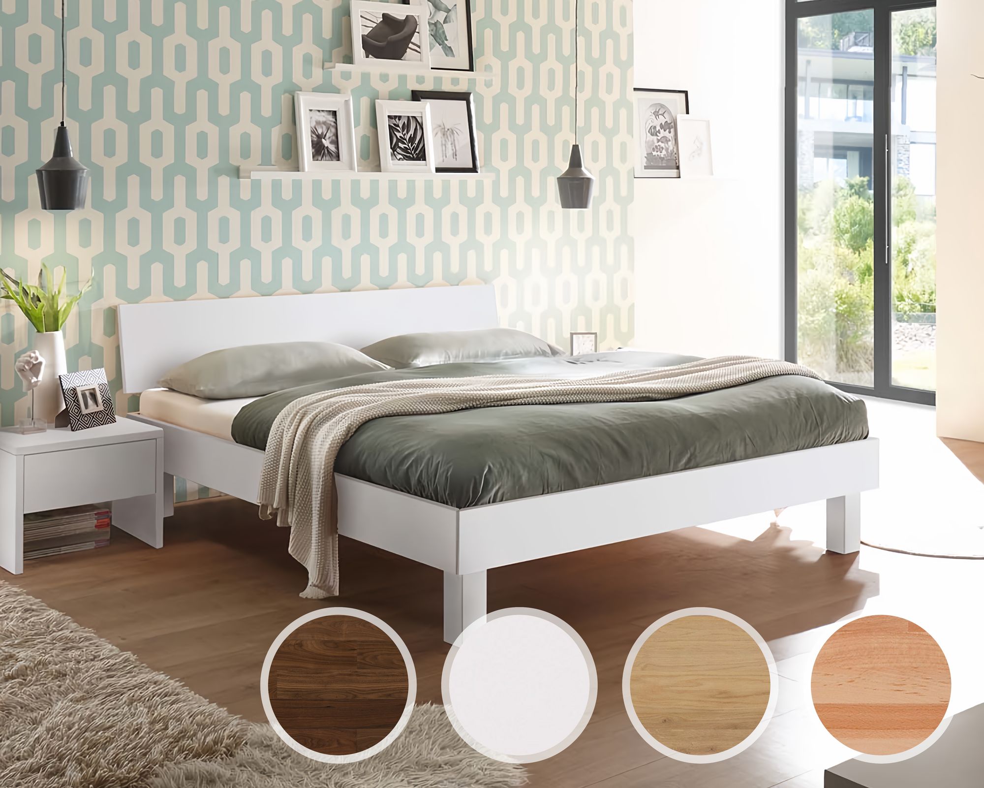 Hasena Pronto Massivholz-Bett Trento Tunca/Pella 90x200 cm / Nussbaum, geölt