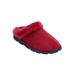 Wide Width Women's The Andy Fur Clog Slipper by Comfortview in Deep Claret (Size M W)