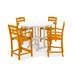 POLYWOOD® La Casa Café 5-Piece Round Farmhouse Counter Set Plastic in Orange/White | Outdoor Furniture | Wayfair PWS143-1-10319