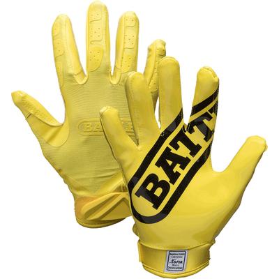 Battle Sports Double Threat Adult Receiver Gloves Yellow
