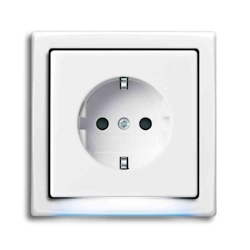 Busch-Jaeger future linear Steckdose, 1f, studioweiß, glänzend, Unterputz, mit Orientierungsbeleuchtung, mit erhöhtem Berührungsschutz Image