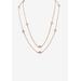 Women's Gold Tone Endless 48" Necklace with Princess Cut Birthstone by PalmBeach Jewelry in June