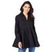 Plus Size Women's Poplin Fit-And-Flare Tunic by Roaman's in Black (Size 26 W) Long Shirt Blouse