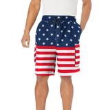 Men's Big & Tall KS Island™ Printed Cargo Swim Trunks by KS Island in Stars And Stripes (Size XL)