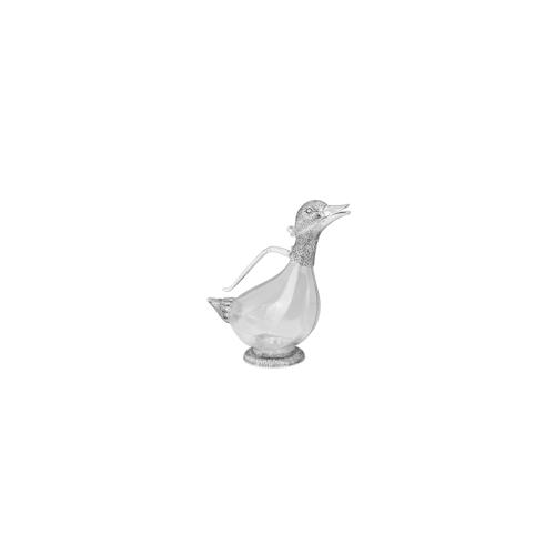 Wein-Dekanter Ente, versilbert, 26,0 x 11,0cm, H 27,0cm, 1000ml