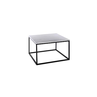 SIT Möbel Couchtisch quadratisch | Tischplatte Marmor weiß | Gestell Metall schwarz | B 75 x T 75 x H 48 cm | 01053-24 |