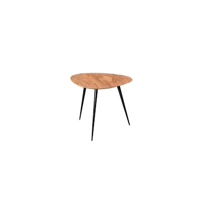 SIT Möbel Couchtisch dreieckig | Tischplatte Akazie | Beine Metall | B 40 x T 37 x H 37 cm | natur | 01053-18 | Serie TH
