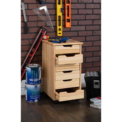 Croghan Six Drawer Rolling Storage Cart by Linon H...