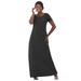 Plus Size Women's Stretch Cotton T-Shirt Maxi Dress by Jessica London in Black (Size 28)