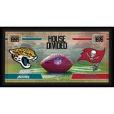 Jacksonville Jaguars vs. Tampa Bay Buccaneers Framed 10" x 20" House Divided Football Collage