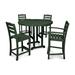 POLYWOOD® La Casa Café 5-Piece Round Farmhouse Counter Outdoor Dining Set Plastic in Green | Wayfair PWS254-1-GR