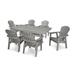 POLYWOOD® Seashell 7- Piece Farmhouse Outdoor Dining Set w/ Trestle Legs, Resin in Gray | 35.75 H x 108 W x 142 D in | Wayfair PWS310-1-GY