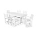 POLYWOOD® La Casa Café 7-Piece Outdoor Dining Set w/ Trestle Legs Plastic in White | 26 H x 73 W x 38 D in | Wayfair PWS298-1-WH