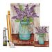 Breeze Decor Lilacs Home Sweet Jar - Impressions Decorative 2-Sided Polyester 40 x 28 in. Flag Set in Gray | 40 H x 28 W x 4 D in | Wayfair