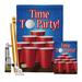 Breeze Decor Time to Party - Impressions Decorative 2-Sided Polyester 40 x 28 in. Flag Set in Blue/Red | 40 H x 28 W x 4 D in | Wayfair