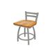 Holland Bar Stool 411 Jackie Low Back Swivel Vanity Stool Metal in Gray/Brown | 31 H x 17 W x 17 D in | Wayfair 41118ANMedOak