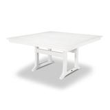 POLYWOOD® Nautical Trestle 59" Dining Table Plastic in White | 29 H x 59.5 W x 59.5 D in | Outdoor Dining | Wayfair PL85-T2L1WH