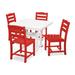 POLYWOOD® La Casa Café 5-Piece Farmhouse Trestle Side Chair Outdoor Dining Set Plastic in Red/White | Wayfair PWS438-1-10423