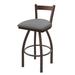 Holland Bar Stool 821 Catalina Low Back Swivel Bar Stool Upholstered/Metal in Gray/Brown | 34 H x 18 W x 18 D in | Wayfair 82125BZ007