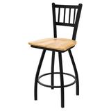 Holland Bar Stool Contessa Swivel Solid Wood Counter, Bar & Extra Tall Stool Wood/Metal in Blue/Black | 16 D in | Wayfair 81036BWNatMpl