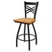 Holland Bar Stool 820 Catalina Swivel Bar Stool Wood in Blue/Black/Brown | 50 H x 19 W in | Wayfair 82036BWMedOak